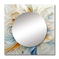 thumbnail image 2 of Designart "Abstract Blooming Magnolia White, Amber, Blue Hues" Flowers Square Mirror Wall Decor Traditional - Large Blue Square Bathroom Mirror - Square Printed Wall Mirror Art, 2 of 5
