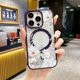 thumbnail image 3 of Flower Magnetic Phone Case For iphone 15 14 13 12 11 Pro Max Wireless Charging Creative Transparent Silicone Cover Back Case, 3 of 5
