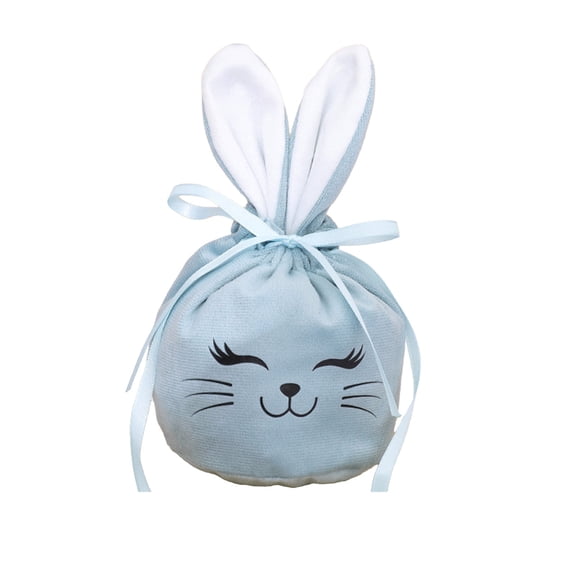 TanSiDing Easter Bunny Gift Bags with Drawstrings Velvet Party Favor Bags for Easter Egg Hunt Supplies, Reusable Soft Candy Treat Bags for Holiday Celebrations and Party Decorations