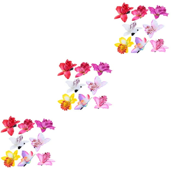 Masteelf 24 pcs Flower Hair Clips Hairpins Orchid Headdress Hair Accessories For Bridal Wedding