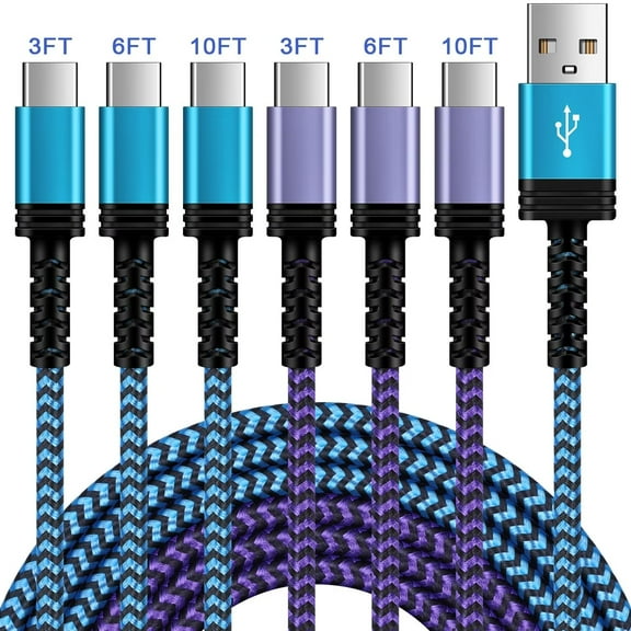 Usb Cable,Usb C Charging Cable 3ft 6ft 10ft,6PACK Type C USB Fast Charging Cable,AILKIN USB A to USB C Cable 6ft High Speed Android Charger Type C Charging Cords USB Cables
