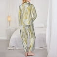 thumbnail image 5 of Bingfone Womens Pajama Sets White Rose Print,Long Sleeve Loungewear Pajamas Set-Large, 5 of 9