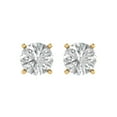 thumbnail image 3 of 3 Ct Round Cut Studs Clear Crystal 18K Yellow Solid Gold Everyday Dainty Earrings Push Back, 3 of 7
