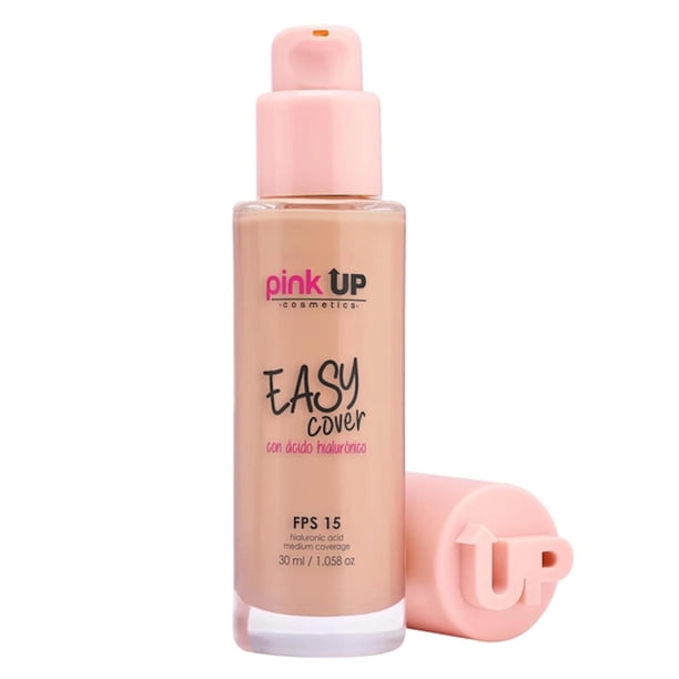 Pink Up Easy Cover Maquillaje Liquido Cobertura Media Base De Agua cafe