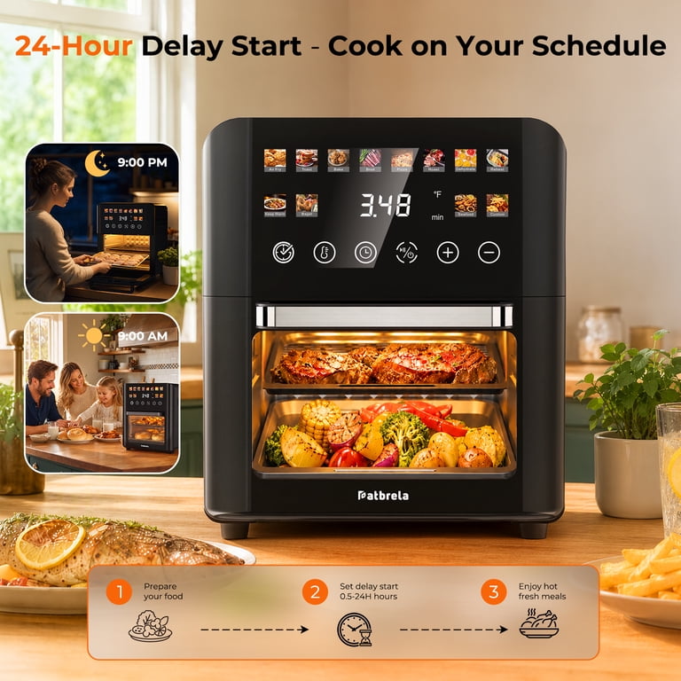 Patbrela 12QT Air Fryer Toaster Oven with Touchscreen photo 2