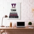 thumbnail image 2 of Stupell Industries Fashion Designer Shoes Bookstack Purple Gold Watercolor Canvas Wall Art by Amanda Greenwood, 2 of 6