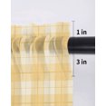 thumbnail image 6 of Yellow Orange Gingham Tier Curtains 45 Inch Length,Sheer Curtains for Bedroom Living Room Farmhouse Buffalo Plaid Checkered Short Kitchen Curtains Drapes for Small Half Window 27.5"x45" 2 Panels, 6 of 7