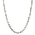 thumbnail image 1 of Solid 925 Sterling Silver 6mm Curb Cuban Chain Necklace - with Secure Lobster Lock Clasp 30", 1 of 6