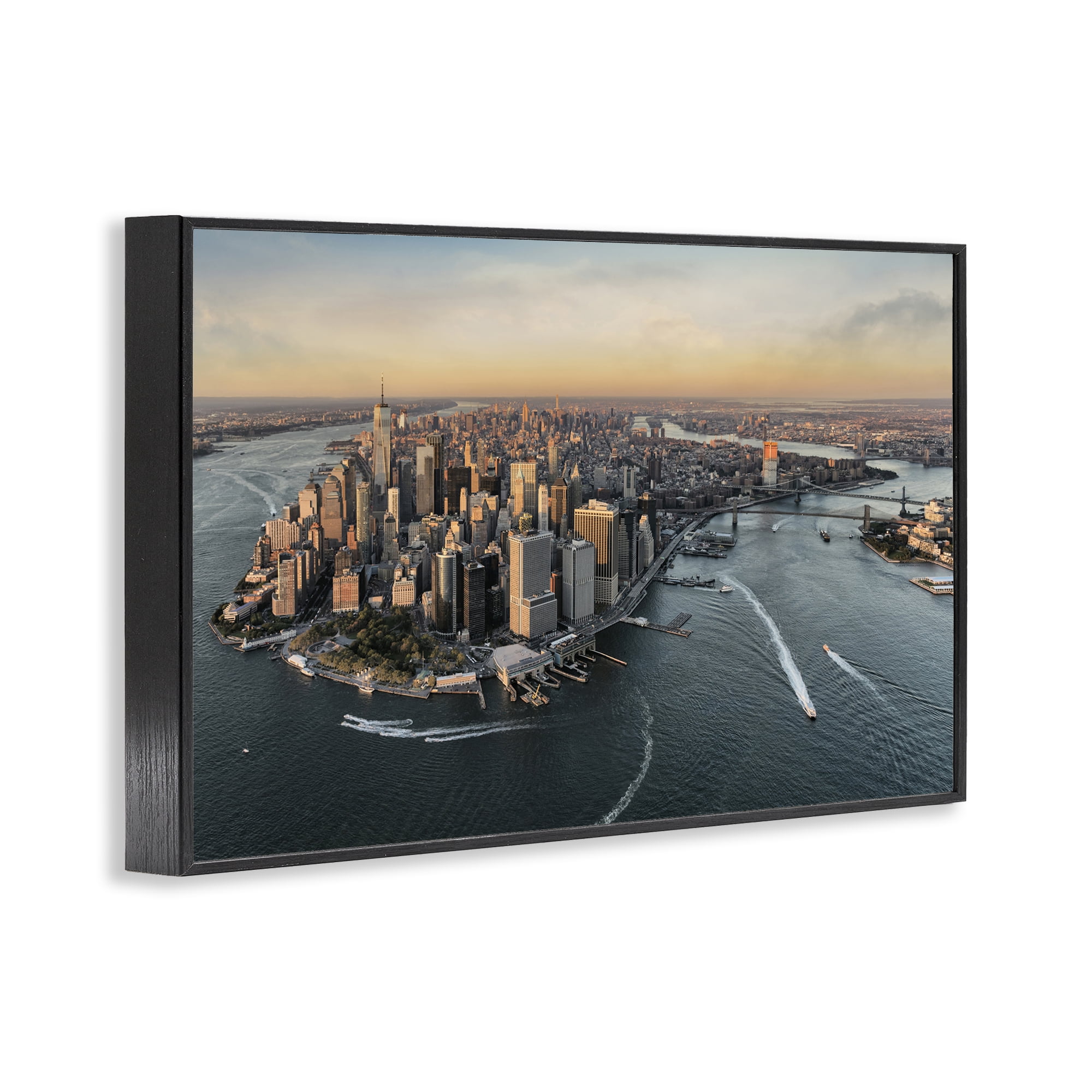 Stupell Industries Manhattan From Above Black Framed Giclee Art, design by Scott Stulberg