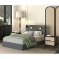 thumbnail image 4 of Full Bed Frame with 4 Storage Drawers, Upholstered Platform Full Size Bed Frame with Headboard, LED Light and Charging Station, No Box Spring Needed, Noise Free, Easy Assembly, 4 of 8