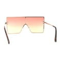 thumbnail image 2 of Oversize Shield Square Rimless Rectangle Flat Top Sunglasses Gold Orange Yellow, 2 of 4