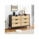 thumbnail image 4 of Natural rattan 6 - cajón cómoda con spacious almacenamiento, wood chest con metal legs para dormitorio, sala de estar, hallway, y entrada (5 cajones available), 4 of 8