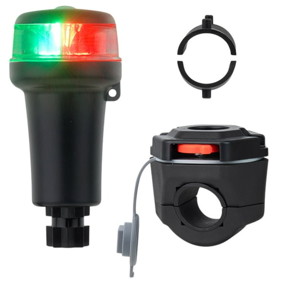 Pactrade Marine Navigation Lights for Boats LED - Red/Green Battery Powered Nav Lights for Boats - Rail Mount, Fixed Base, 3-Mode Operation - 1NM Waterproof