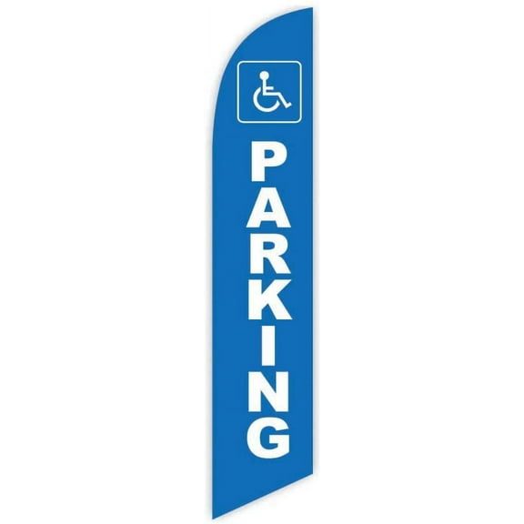 Cobb Promo Handicap Parking Blue Advertising Feather Flag 12ft - Replacement Flag Only Without Poleset