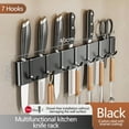 thumbnail image 4 of Wall-Mounted Knife Holder Set, Steel Space Saving Organizer, No Drilling 7-Hook Hanging Knife Storage Rack, Kitchen Organizers Accessories(1xGlue,1xSticker), 4 of 4