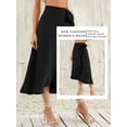 thumbnail image 6 of SLADYGLD Women Lace Up Waist Irregular Ruffle Hem Wrap Midi Skirt, 6 of 7