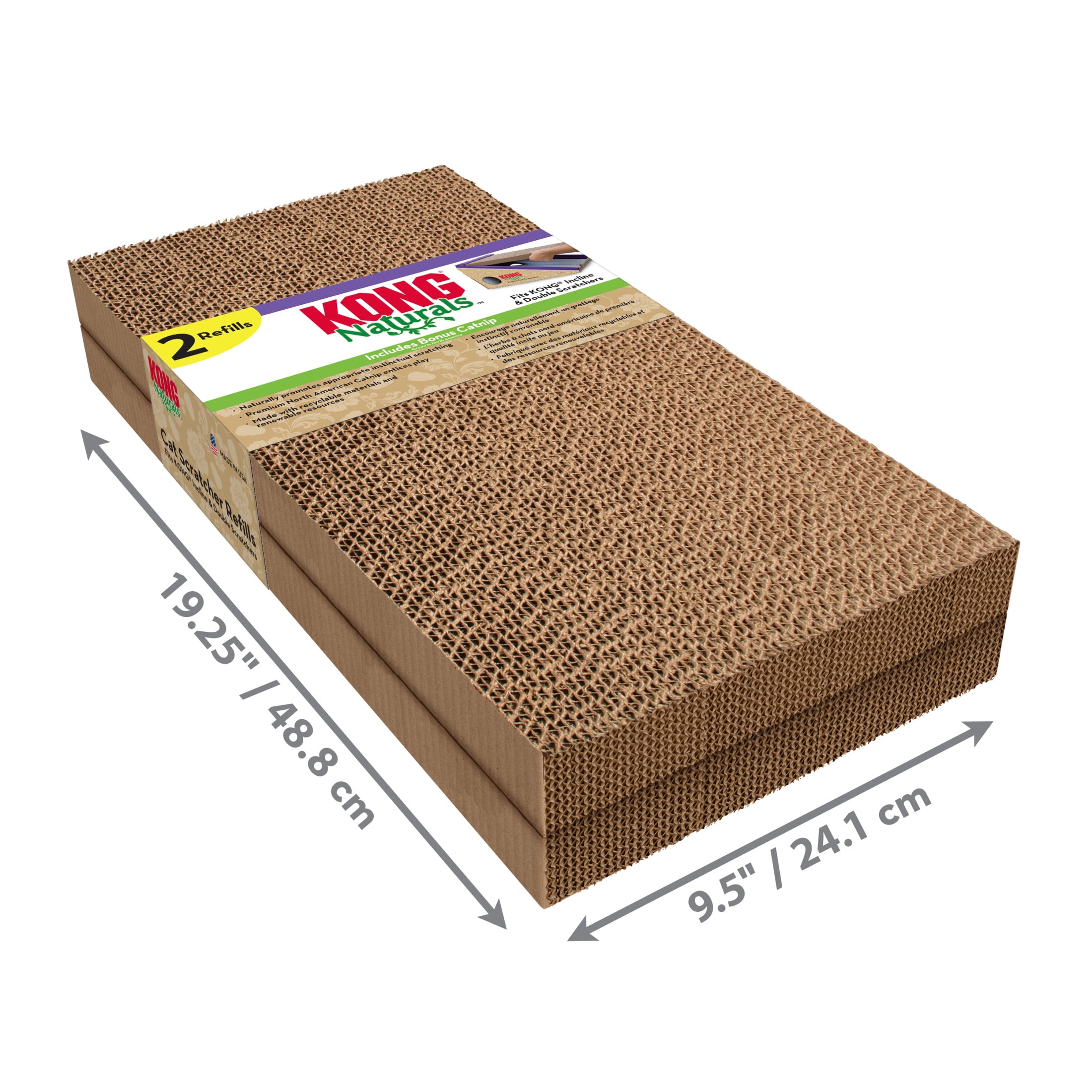 KONG® Naturals® Scratcher Refills for KONG Inlcline and Double Cat Scracters, 2 Pack