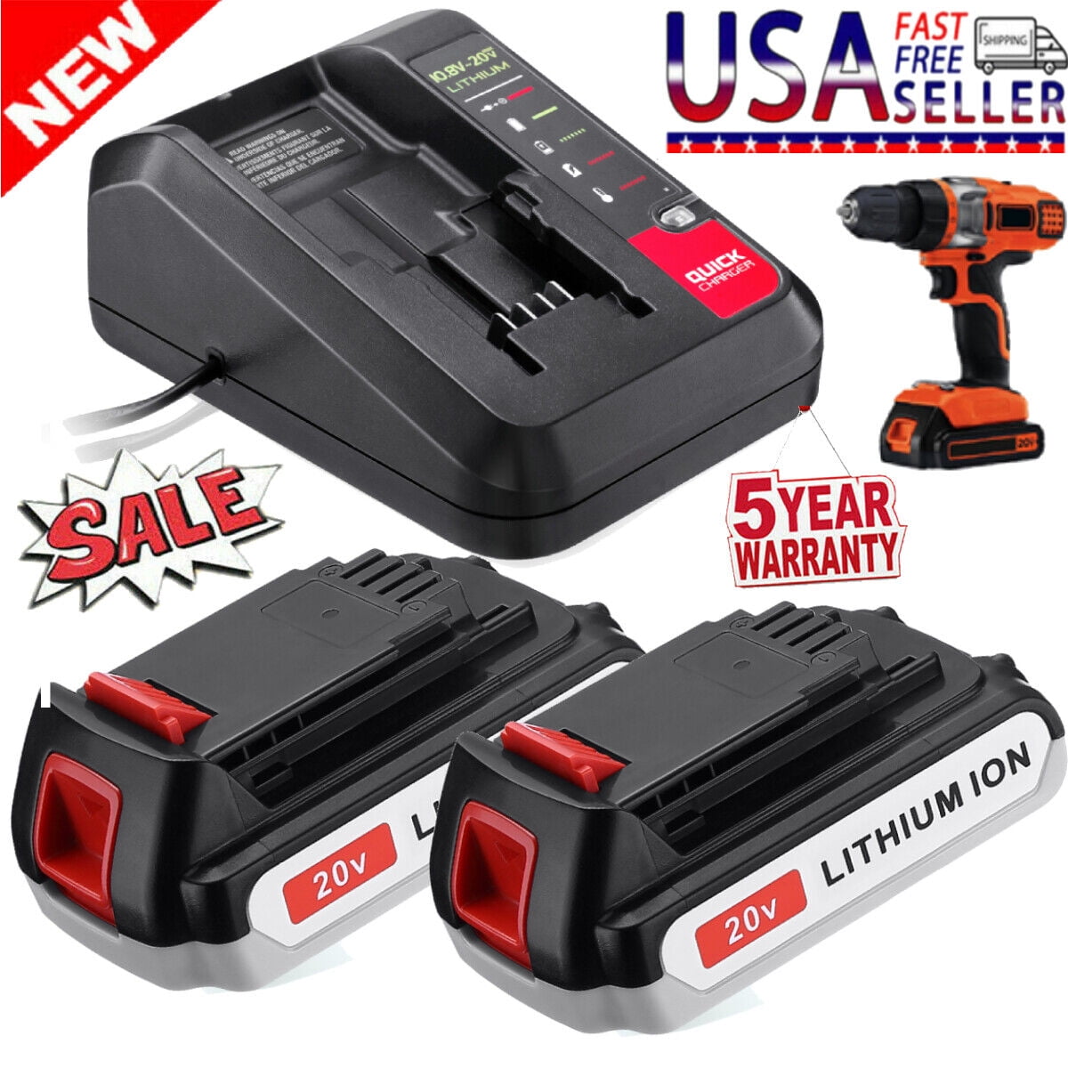 Decker Lbxr20 Black And Decker 20v Max Battery And Charger Black+