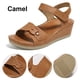 thumbnail image 5 of Sandalias Punta Abierta Cuña para Mujer Cómodo Soporte El La Playa Verano, 5 of 9