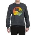 thumbnail image 2 of Two Coconut Palm Trees Beach Sunset | Mens Pop Culture Crewneck Graphic Sweatshirt, Charcoal, Medium, 2 of 4