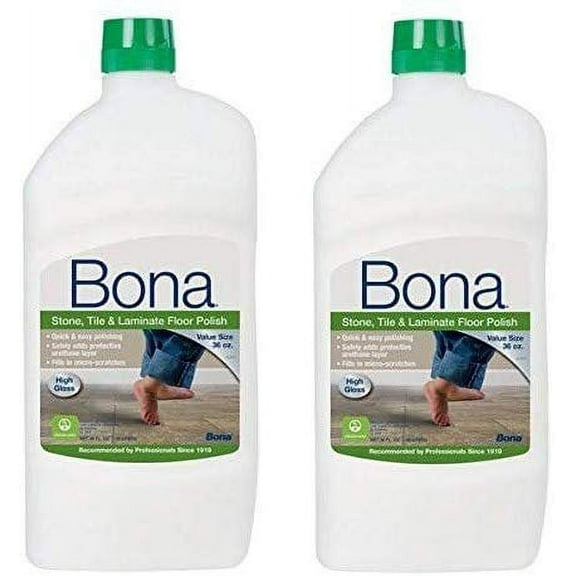 BonaKemi USA Stone Tile & Laminate Floor Polish - Floor Cleaner - 2 Pack, 36 oz
