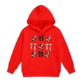 thumbnail image 5 of YDFCWXW Girl's Football Sweatshirt Graphic Hoodies Pullover Football Season Long Sleeve Tops with Pockets (Red, 5-6 Years), 5 of 5