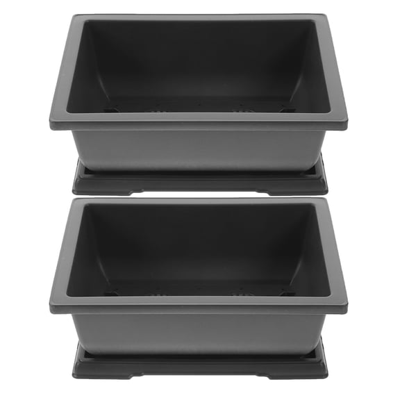 Masteelf Rectangular Plastic Flower Pot with Drainage Hole, Planter for Home, Office, Balcony, Decorative Container for Small Plants