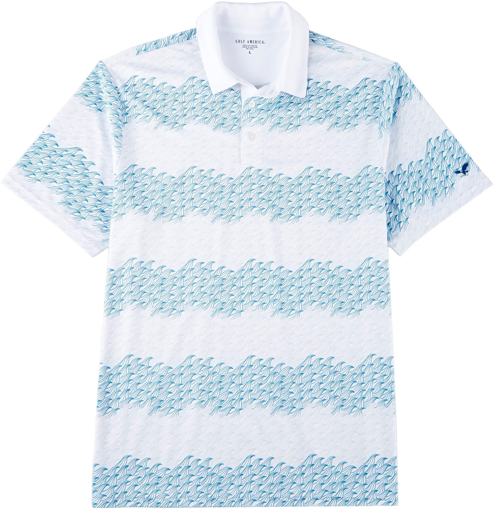 Golf America - Golf America Mens Stripe Wave Polo Shirt - Walmart.com - Walmart.com