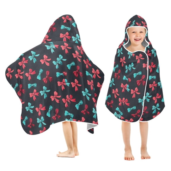 joogoo Bows Pattern-d1 Kids Hooded Beach Towel Baby Bath Towel 23.5"x50"
