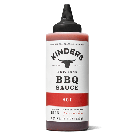 Kinder's Hot Barbecue Sauce for Dipping and Saucing, 15.5 oz