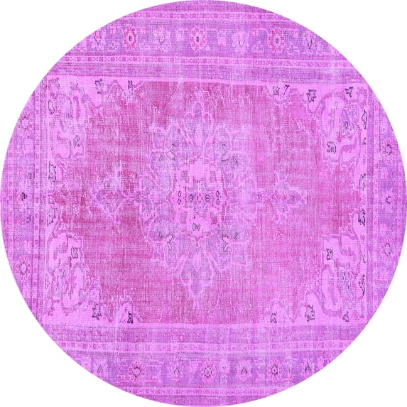 Ahgly Company Indoor Round Persian Purple Traditional Area Rugs, 5' Round
