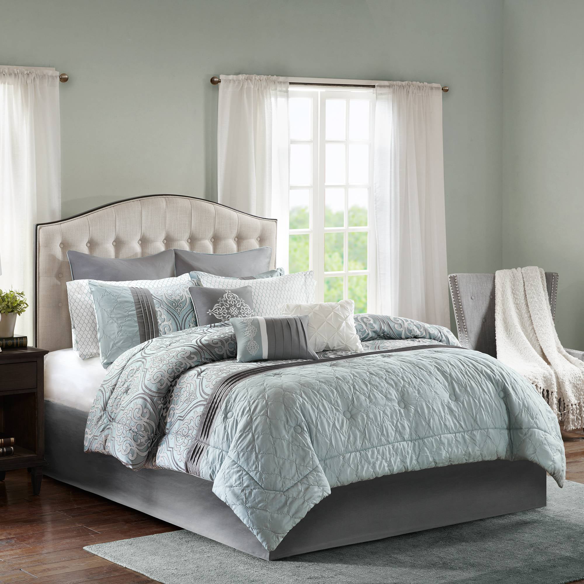 Better Homes & Gardens Queen Jacquard Comforter Set, 11 Piece - Walmart ...