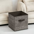thumbnail image 5 of 13" Cube Storage Bin 6 Foldable Fabric Cube Organizer Bin with Double Handles Storage Box for Living Room Bedroom Office Chocolate, 5 of 6