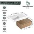 thumbnail image 5 of Noble House 30" Wall-Mounted Left Bathroom Vanity, Resin Sink, Soft-Close Drawer, Mid Century Design, Imitative Oak, 5 of 19