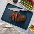 thumbnail image 2 of KitchenAid Classic Plastic Cutting Board with Trench, Non-Slip Edges, Dishwasher Safe, 12x18, Ink Blue, 2 of 6