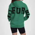 thumbnail image 6 of Womens Oversized Hoodies Back Letter Print Long Sleeve Hooded with Pocket Casual Y2k Winter Sweatshirts Army Green, 6 of 6