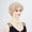 gold, variant on Women Short White Curly Wig Fluffy Adjustable Bang Heat Resistant Synthetic Hair