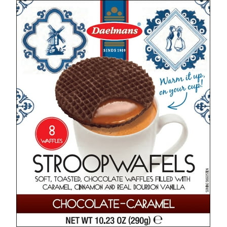 Daelmans Jumbo Chocolate Caramel Stroopwafels Cube 8 ct