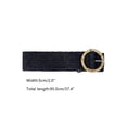 thumbnail image 3 of Women's Woven Stretchy Belts, Straw Rattan Round Buckle Elastic Boho Wide Waistband for Dress 95x5cm/37.4x2.0" Black, 3 of 5