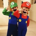 thumbnail image 4 of Traje de Cosplay de Super Mari Bros para niños, mameluco de fantasía de Anime, vestido de manga larga para fiesta de Halloween, disfraz de sombrero, 4 of 4