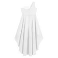 thumbnail image 4 of IEFIEL Girls Chiffon One Shoulder Dress Ruched Pleated Birthday Ball Gown Wedding Bridesmaid Flower Girls Dress Ivory 8, 4 of 5