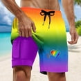 thumbnail image 1 of WILLBEST Board Shorts Men Swim Trunks with Compresssion Liner Inseam Board Shorts Bathing Suit with Pockets 267, 1 of 5