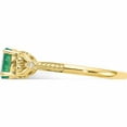 thumbnail image 4 of 10K Yellow Gold Emerald And Diamond Ring (Size 7) Made In India 10xb278, 4 of 5