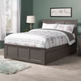 thumbnail image 2 of AFI Madison Queen Platform Bed with Wood Headboard Footboard & Twin XL Trundle, Grey, 2 of 7