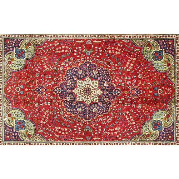 Ahgly Company Machine Washable Indoor Rectangle Traditional Red Area Rugs, 2' x 3'
