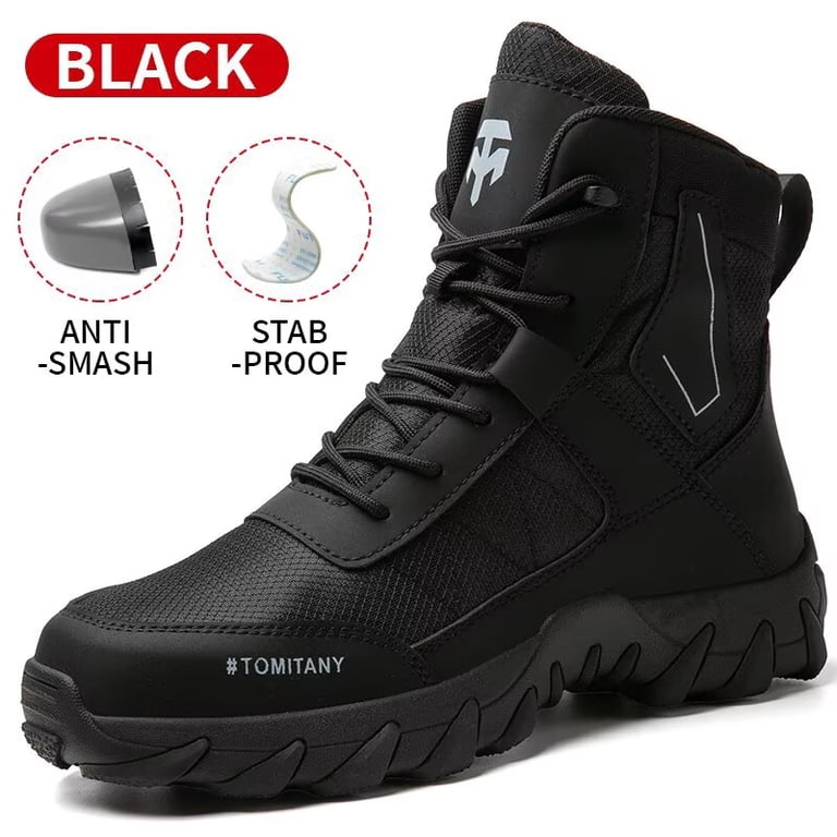 Men\'s Black Puncture-Proof Safety Boots  Size 9.5 SPIEZ® Men main image 2