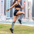 thumbnail image 2 of Compression Socks for Men Women -Blue White Zebra Print Knee High Compression Stockings for Men Women, 2 of 5