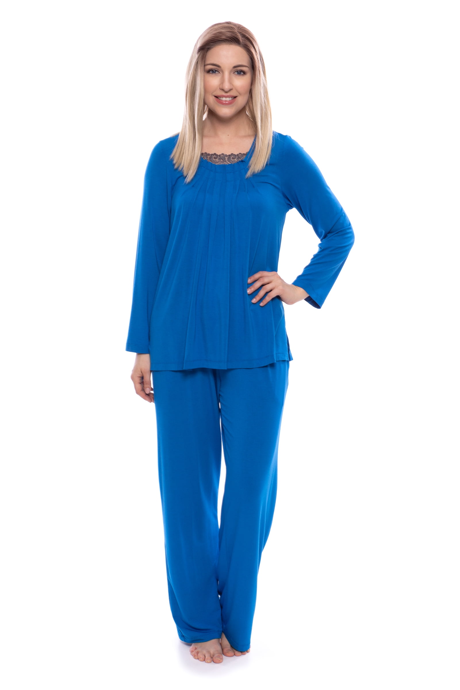 Women's Bamboo Viscose Pajama Set (Tranquille) Long Sleeve Pajamas by