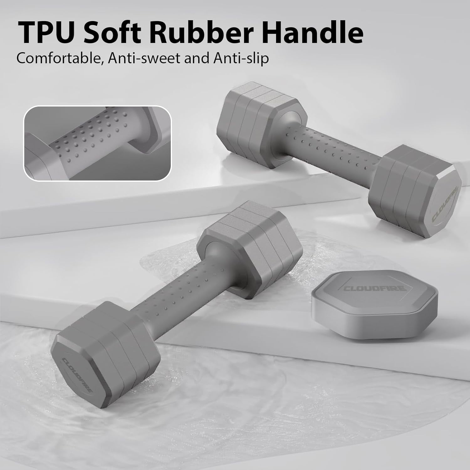 Adjustable Dumbbell Set of 2, 4 in 1 Free Weights Dumbbells Set, Hand Weights for Women at Home, 5 lb Dumbbells Set with Non-slip Comfort Handle for Home Gym Exercise Workout Training