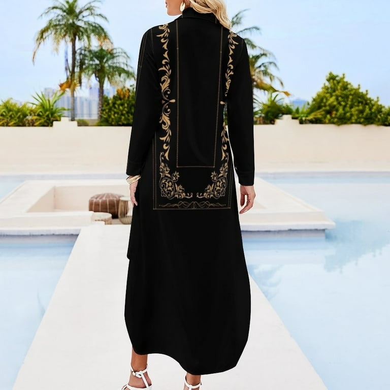 Barong Tagalog Print- Filipino Long Sleeved Shirt Dress summer dress dresses  for womens